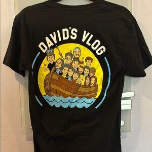 David Dobrick merch- David’s Vlog black T shirt